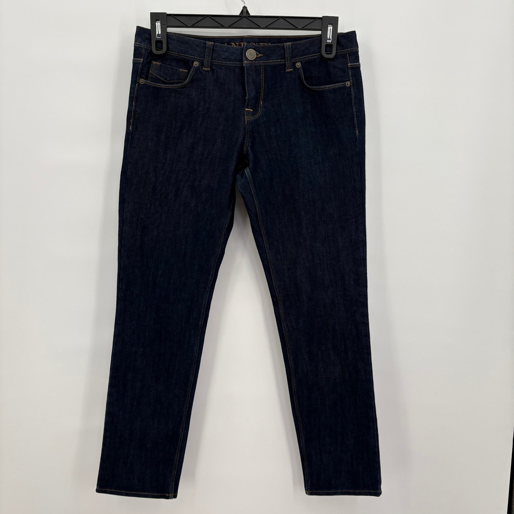 Lands End Womens Size 8 Dark Wash Skinny Jeans Indigo Blue Stretch